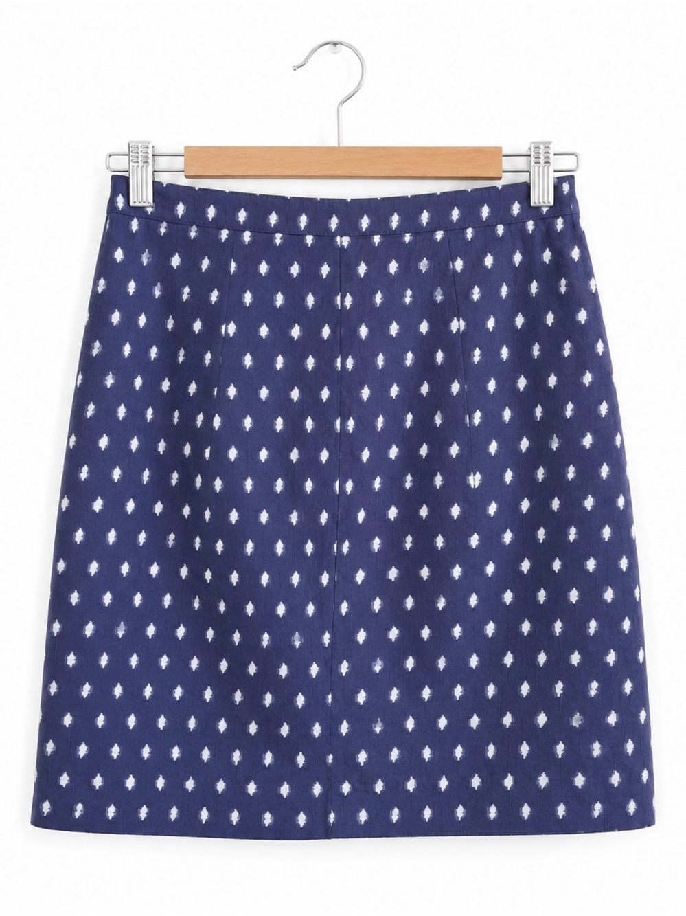 Anne Klein Navy Skirt with White Dot Print - Picture 3 of 6